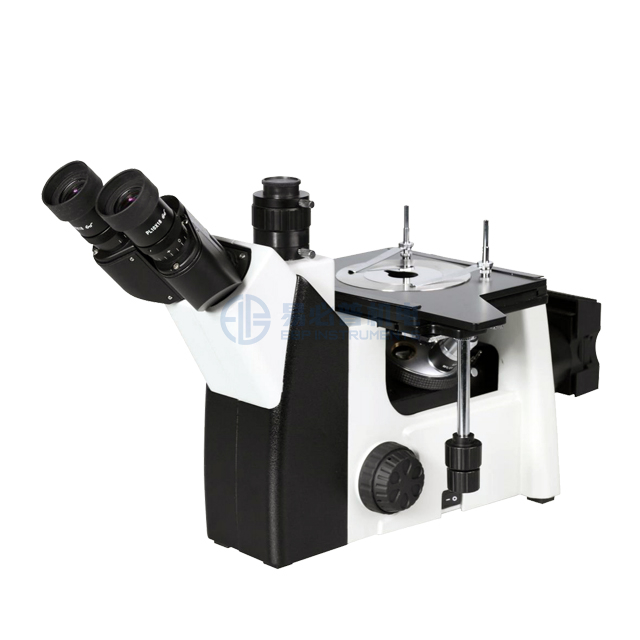 مجهر معدني ثلاثي العينيات مقلوب مع لمبة هالوجين 6V30W 50X - 500X